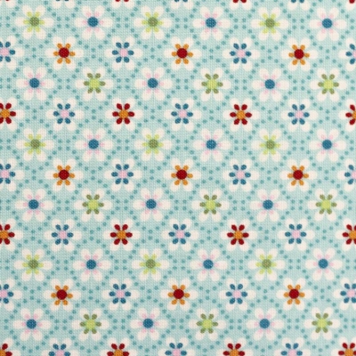 Baumwolle | JULIA Blumen Rauten | türkis